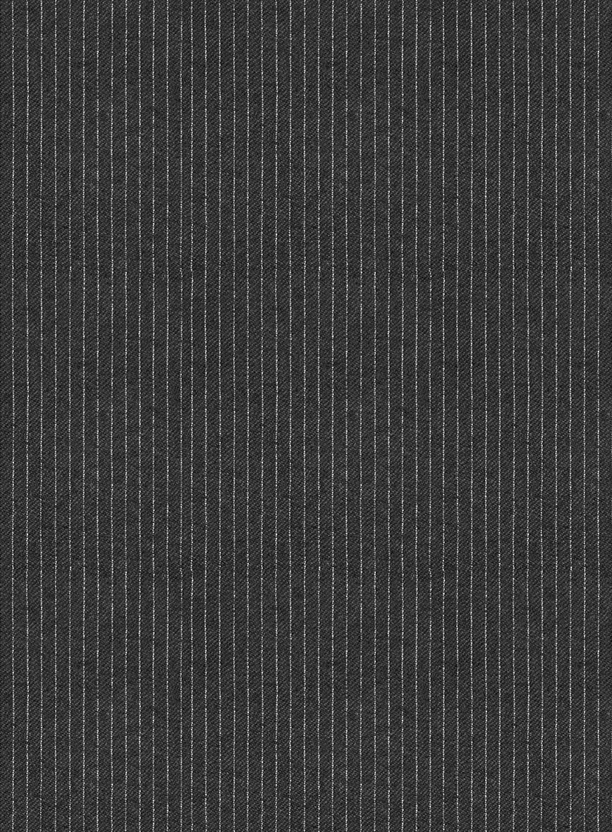 Italian Jague Dark Gray Pinstripe Flannel Jacket - Image 2