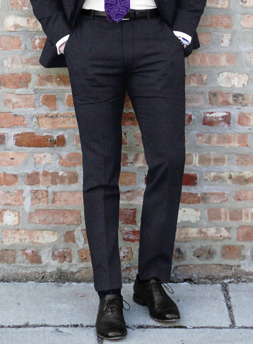 Italian Jamen Blue Checks Flannel Suit - Image 4