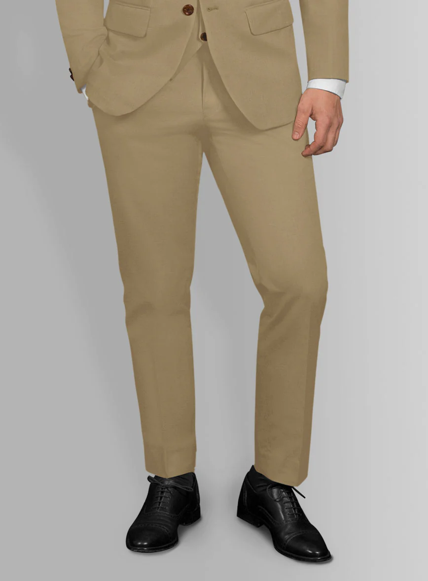 Italian Khaki Cotton Stretch Suit - Image 4
