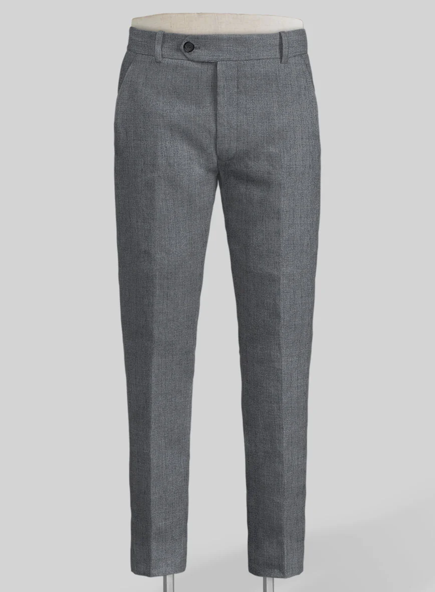 Italian Khyber Gray Blue Linen Pants - Image 3