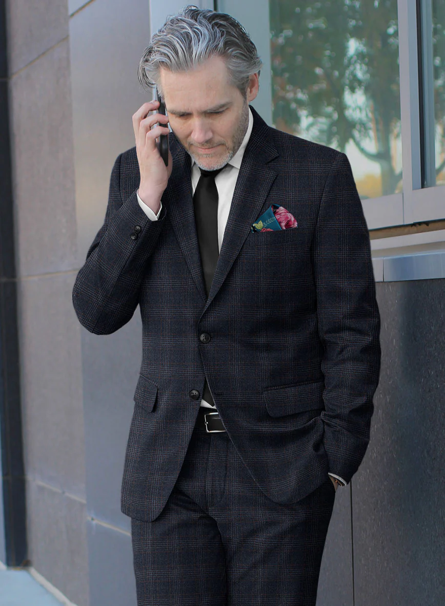 Italian Lark Blue Checks Flannel Jacket - Image 2
