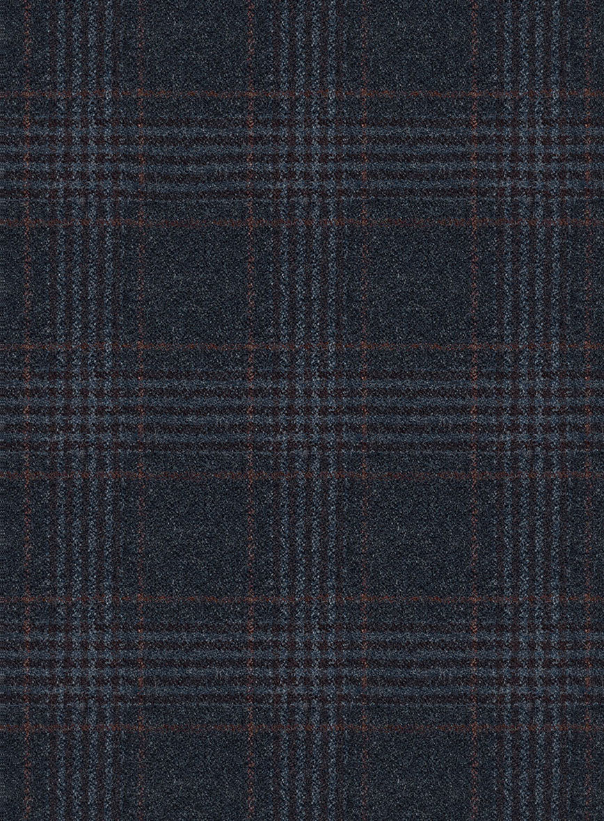 Italian Lark Blue Checks Flannel Pants - Image 3