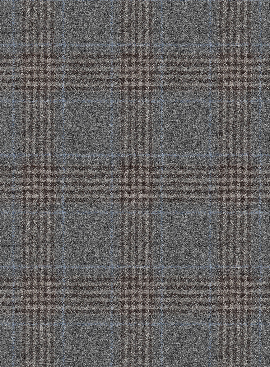 Italian Lark Gray Checks Flannel Suit - Image 6