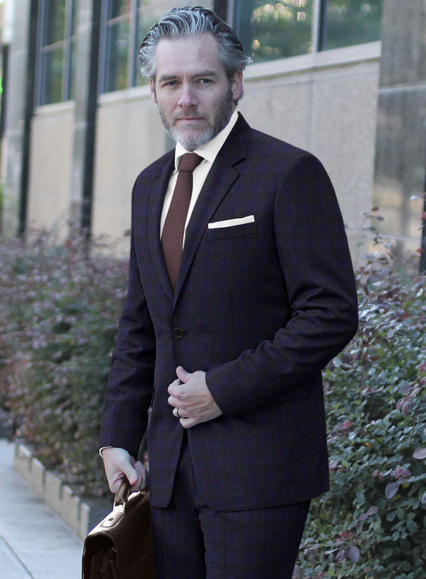Italian Lark Indigo Blue Checks Flannel Jacket - Image 2