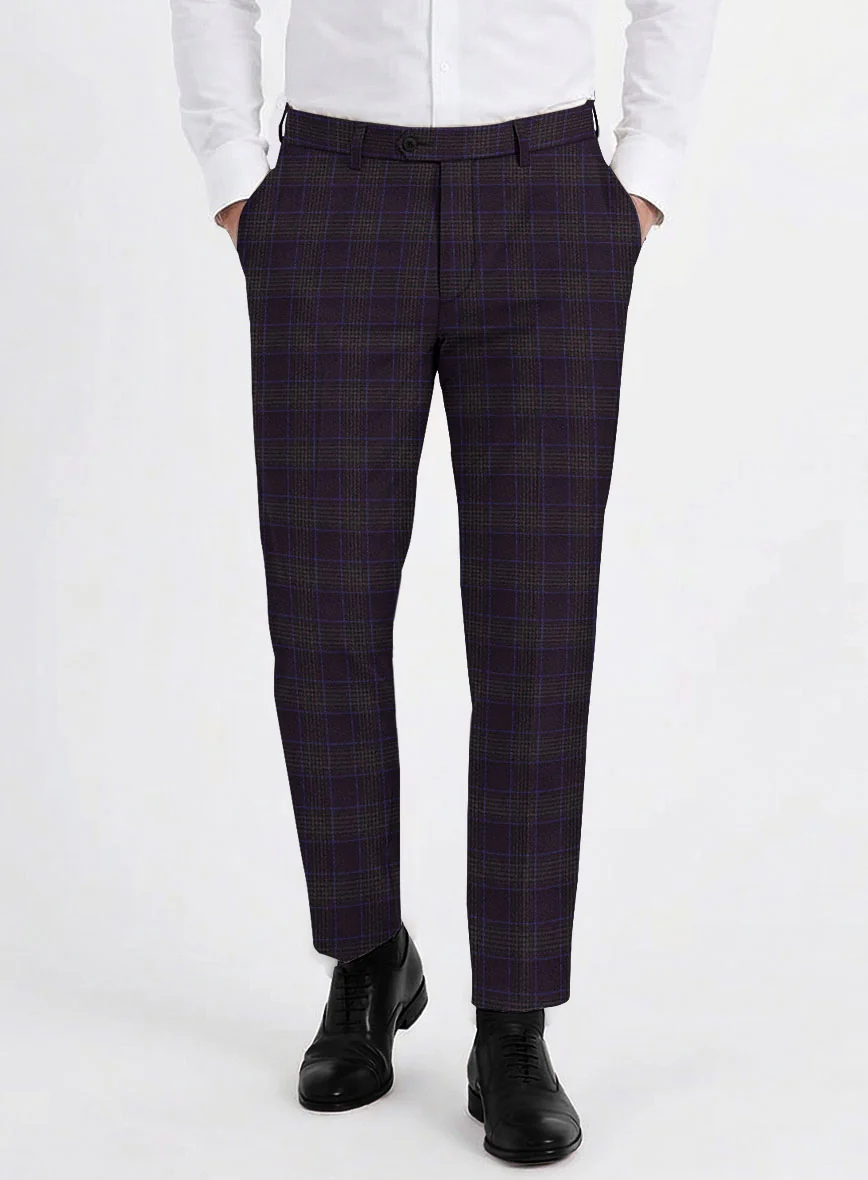 Italian Lark Purple Checks Flannel Pants
