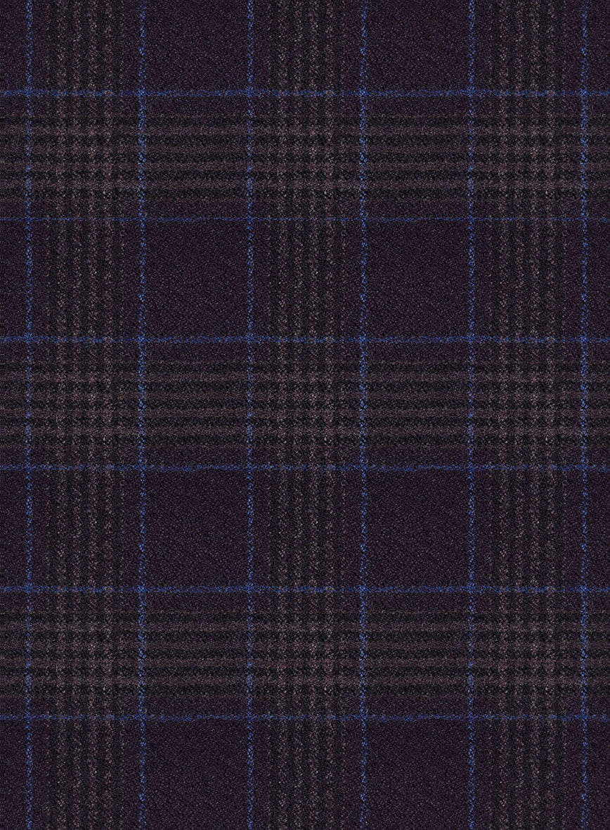 Italian Lark Purple Checks Flannel Suit - Image 7