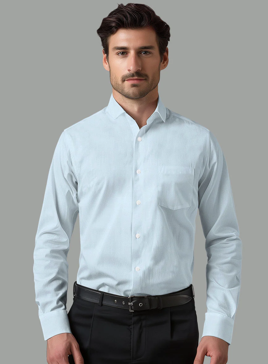 Italian Light Blue Pin Dots Shirt - Image 2