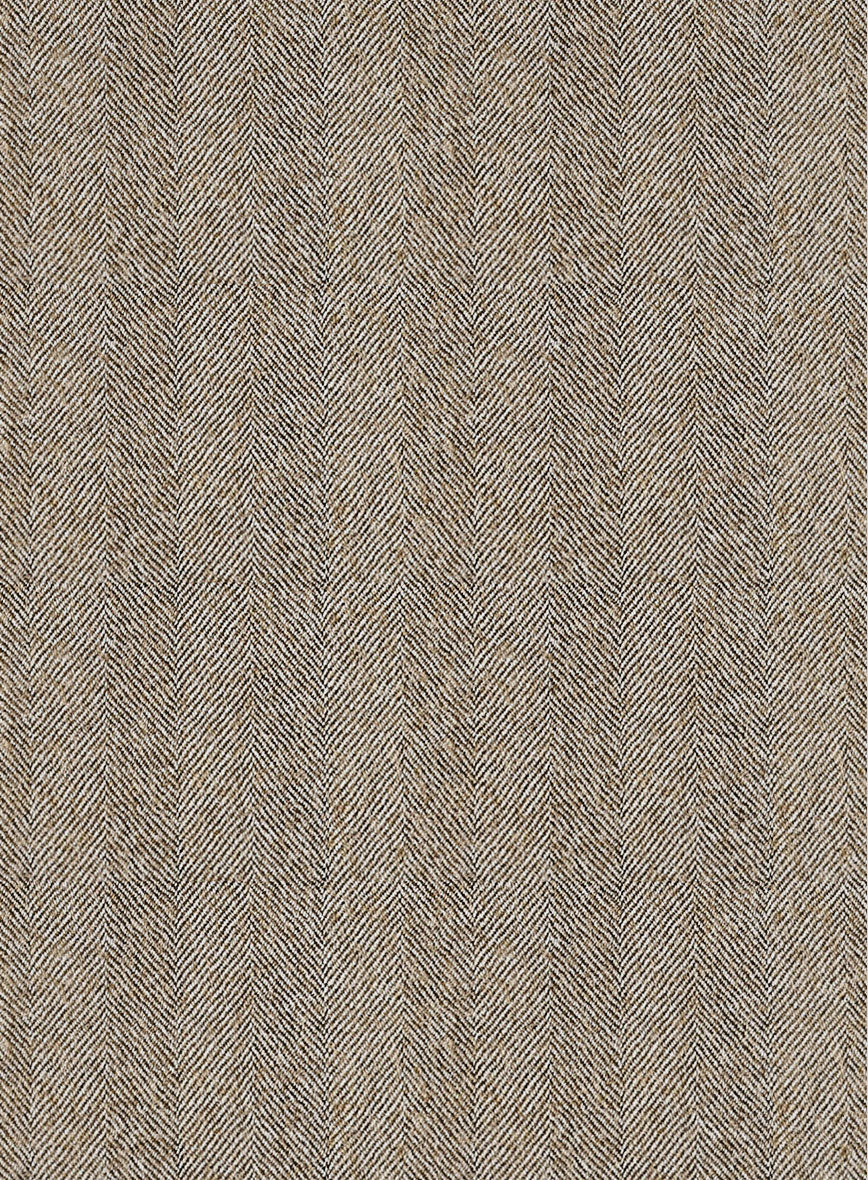Italian Light Brown Herringbone Flannel Jacket - Image 3