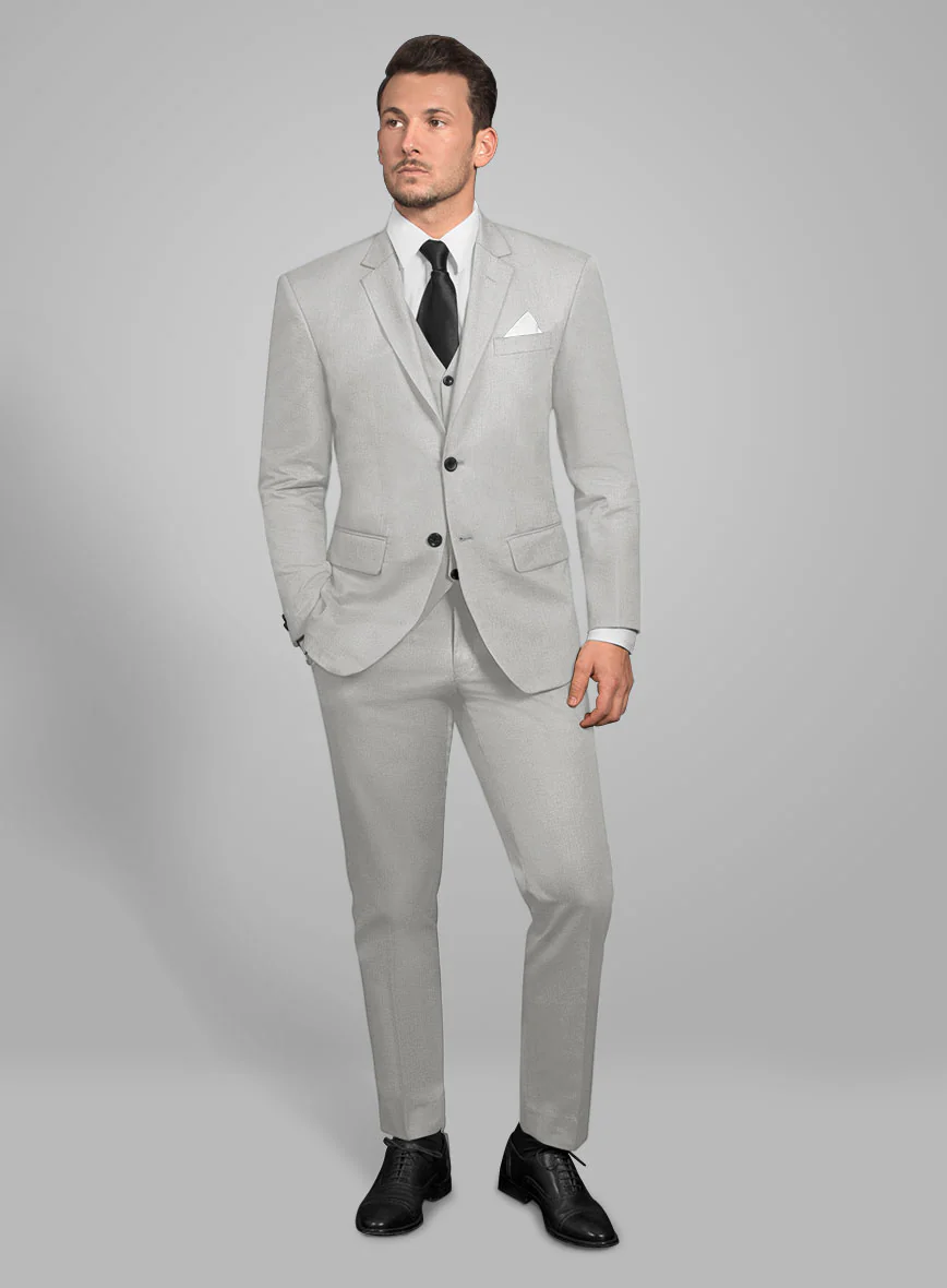 Italian Light Gray Cotton Suit - Image 2