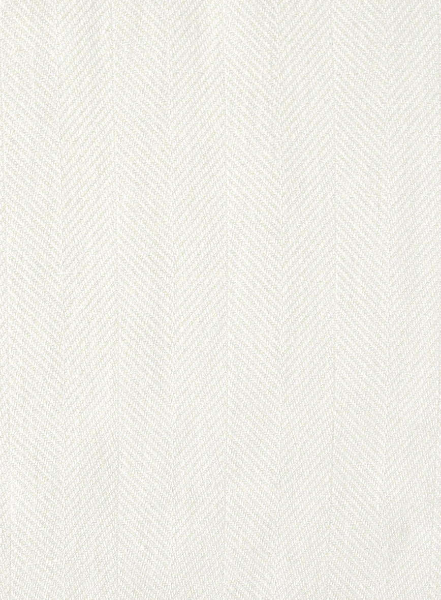 Italian Linen Avorio Herringbone Pants - Image 3