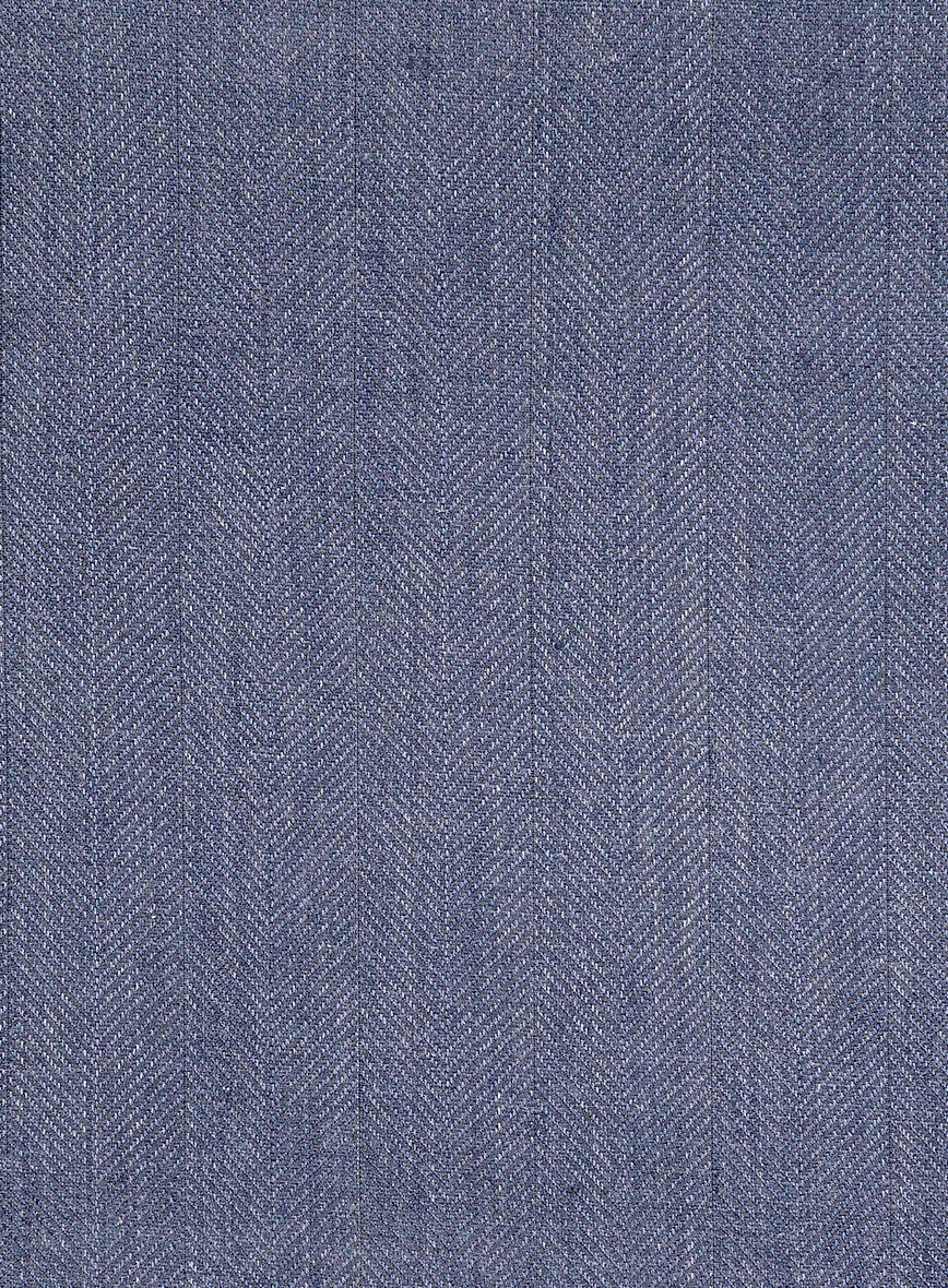 Italian Linen Azurio Herringbone Jacket - Image 3
