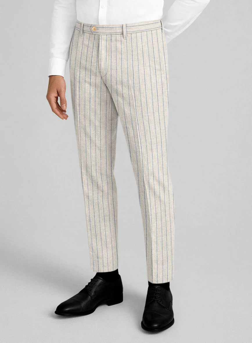 Italian Linen Belvano Stripe Pants