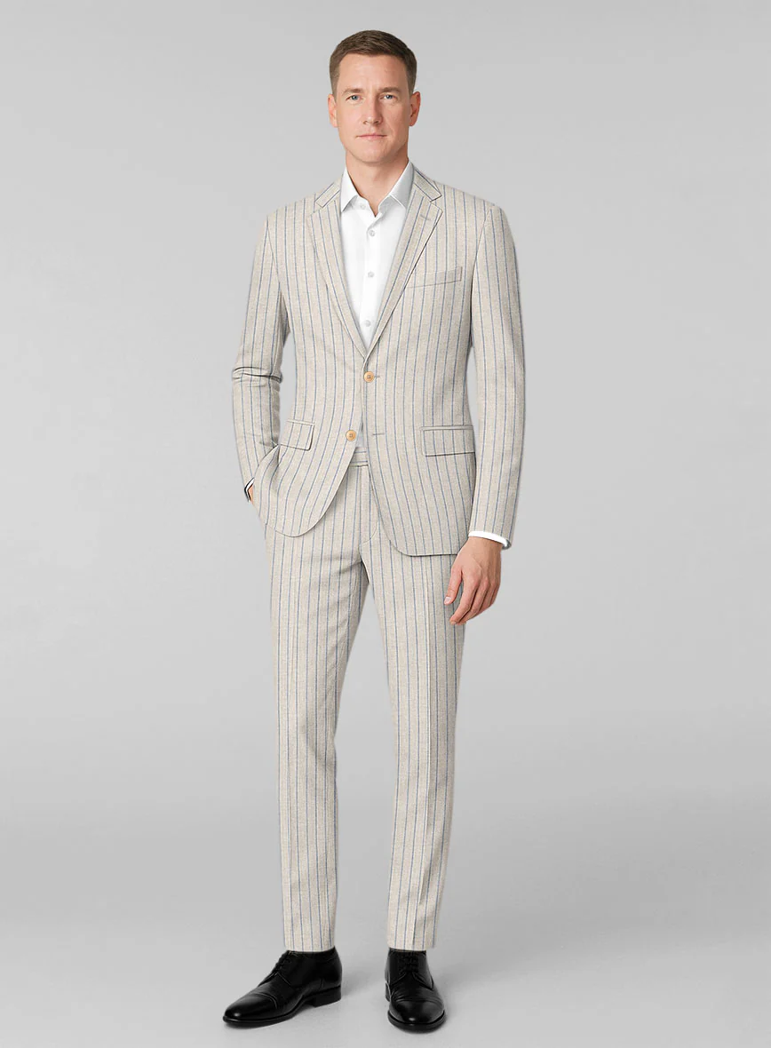 Italian Linen Belvano Stripe Suit