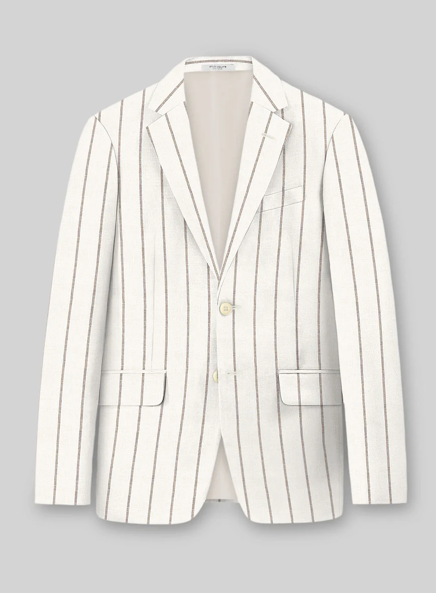 Italian Linen Castoro Stripe Suit - Image 2