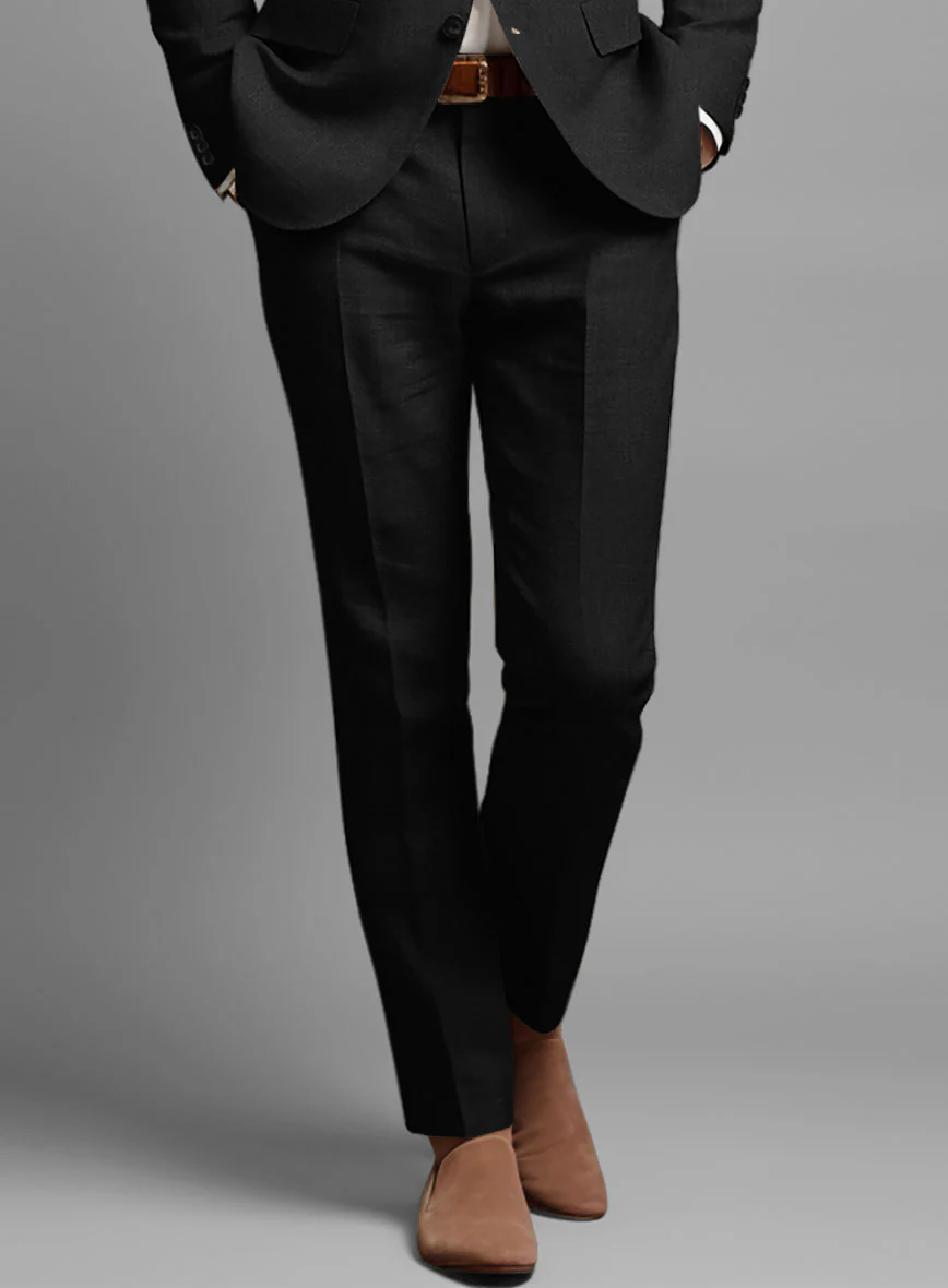 Italian Linen Cavalry Black Suit - Image 5