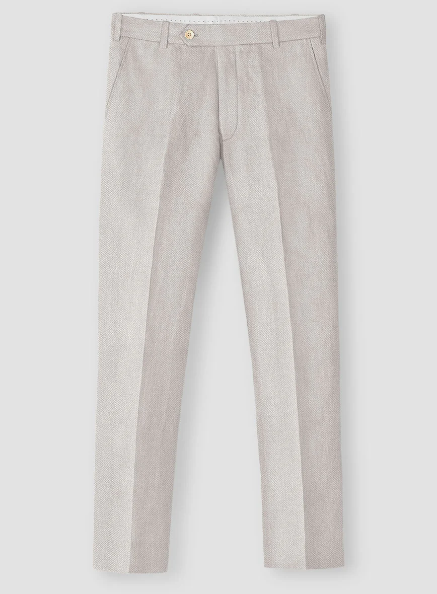 Italian Linen Cenaro Herringbone Suit - Image 4