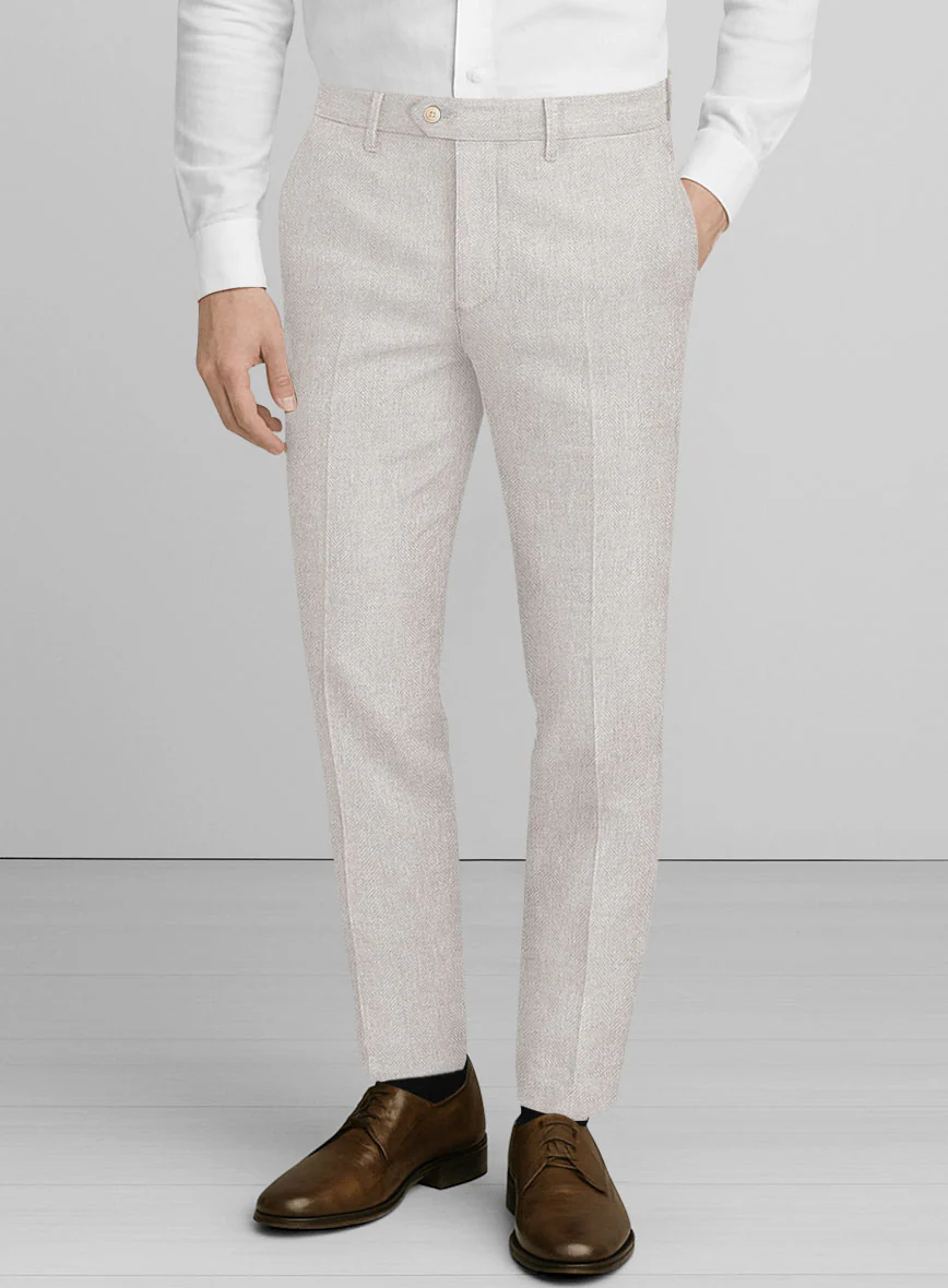 Italian Linen Cenaro Herringbone Suit - Image 5