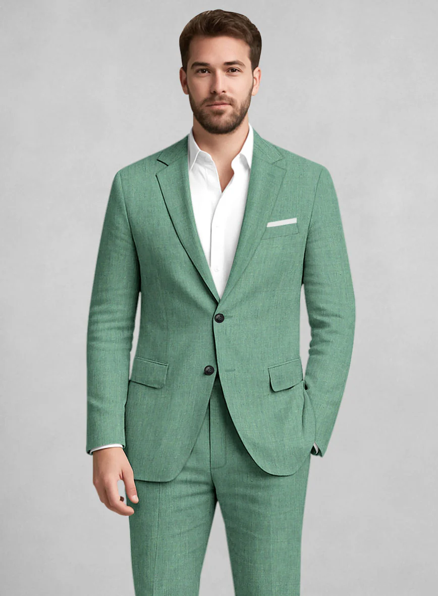 Italian Linen Fern Green Jacket - Image 2