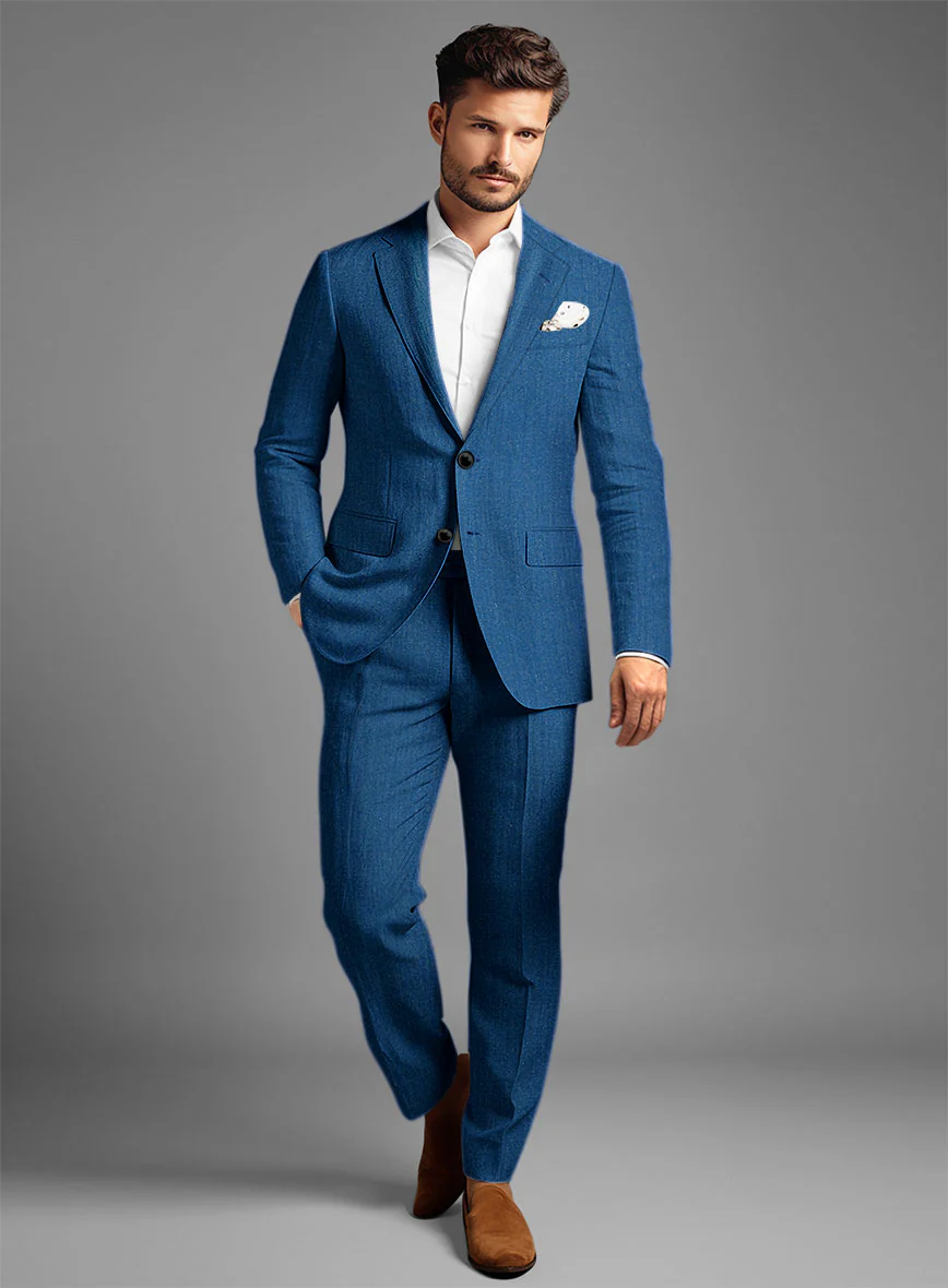 Italian Linen French Blue Suit