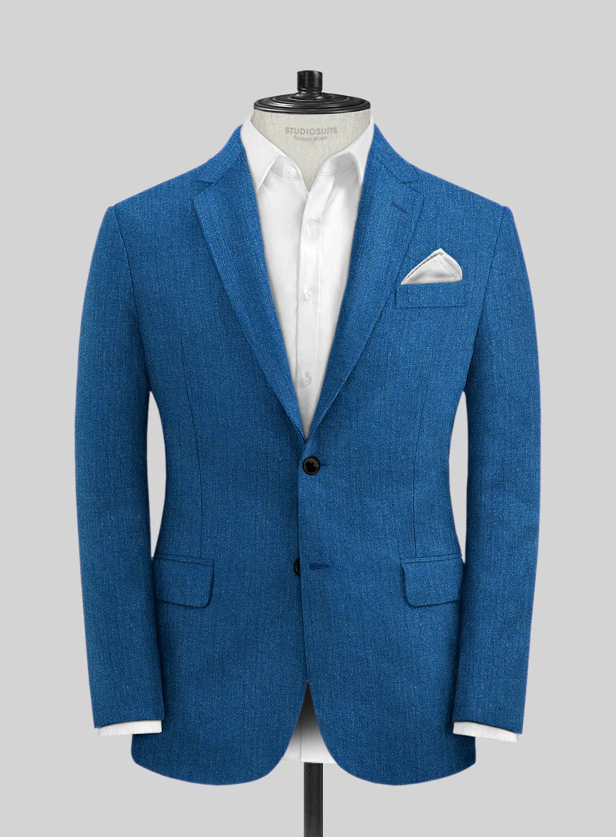 Italian Linen French Blue Suit - Image 5