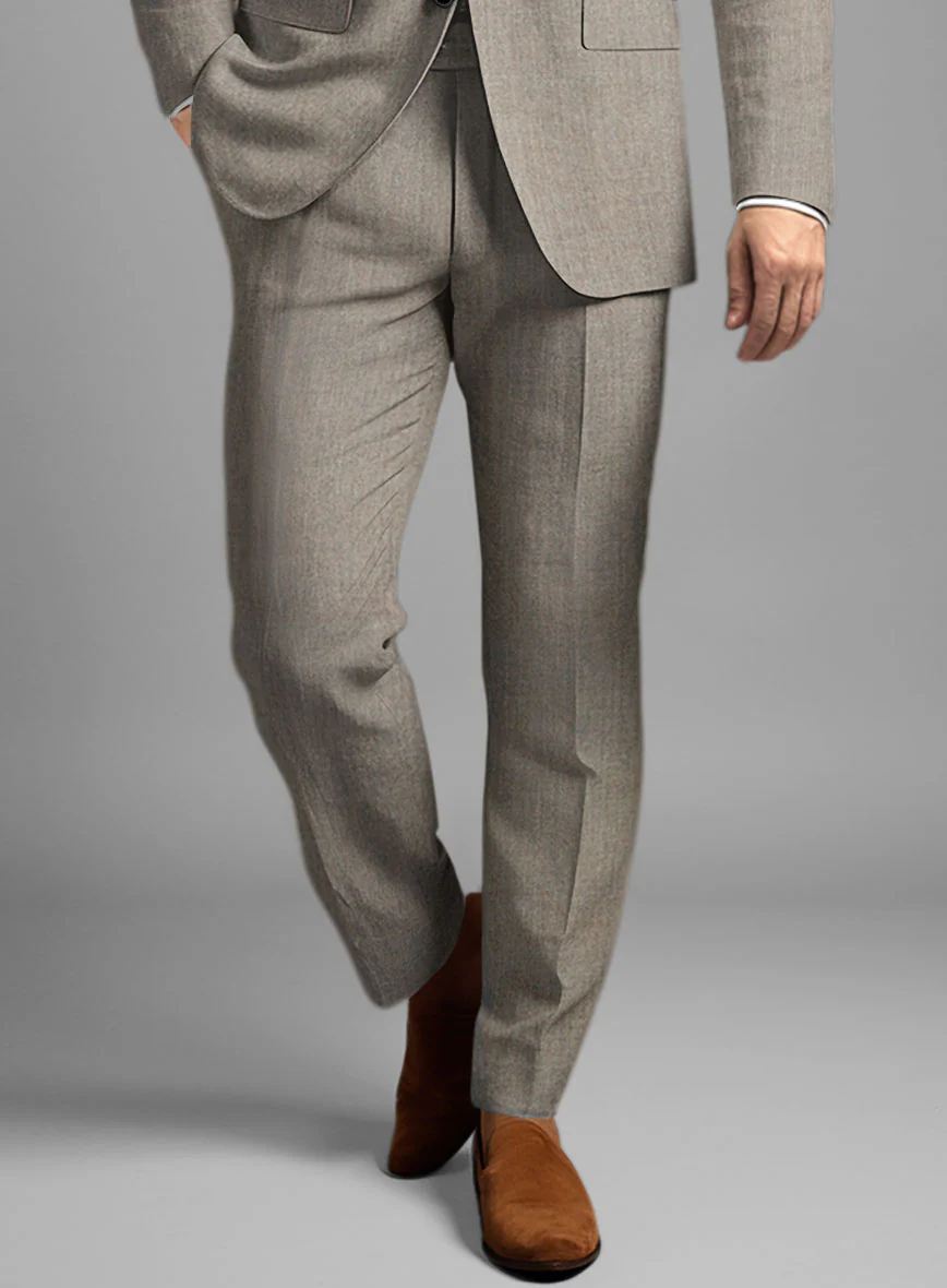 Italian Linen French Brown Pants - Image 2