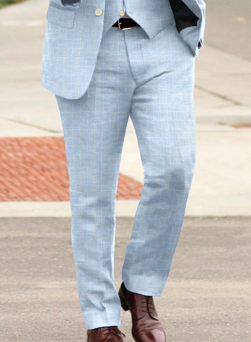 Italian Linen Lusso Blue Pants - Image 2