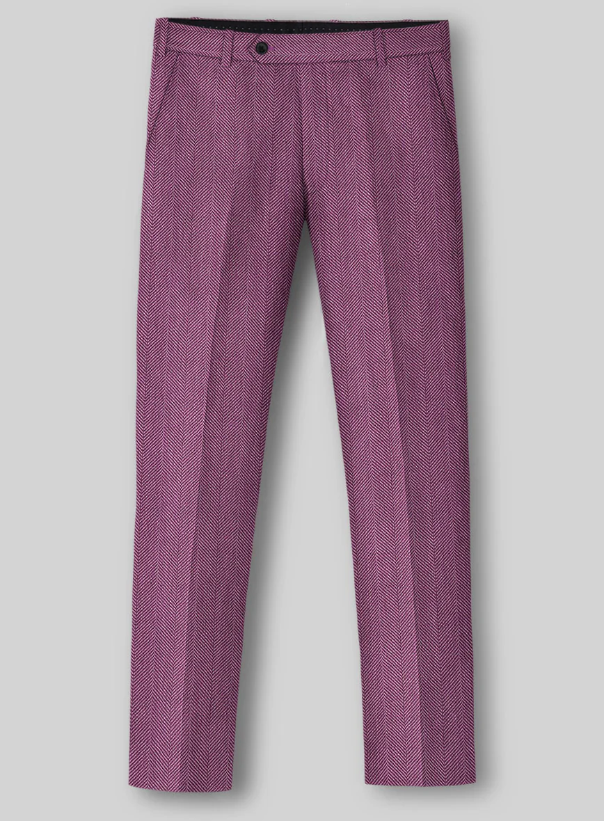 Italian Linen Marenzio Herringbone Pants - Image 2