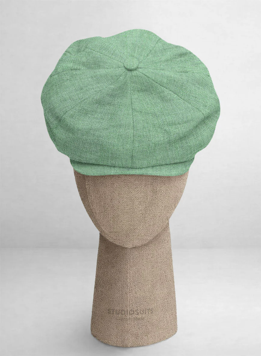 Italian Linen Mojito Green Newsboy Cap