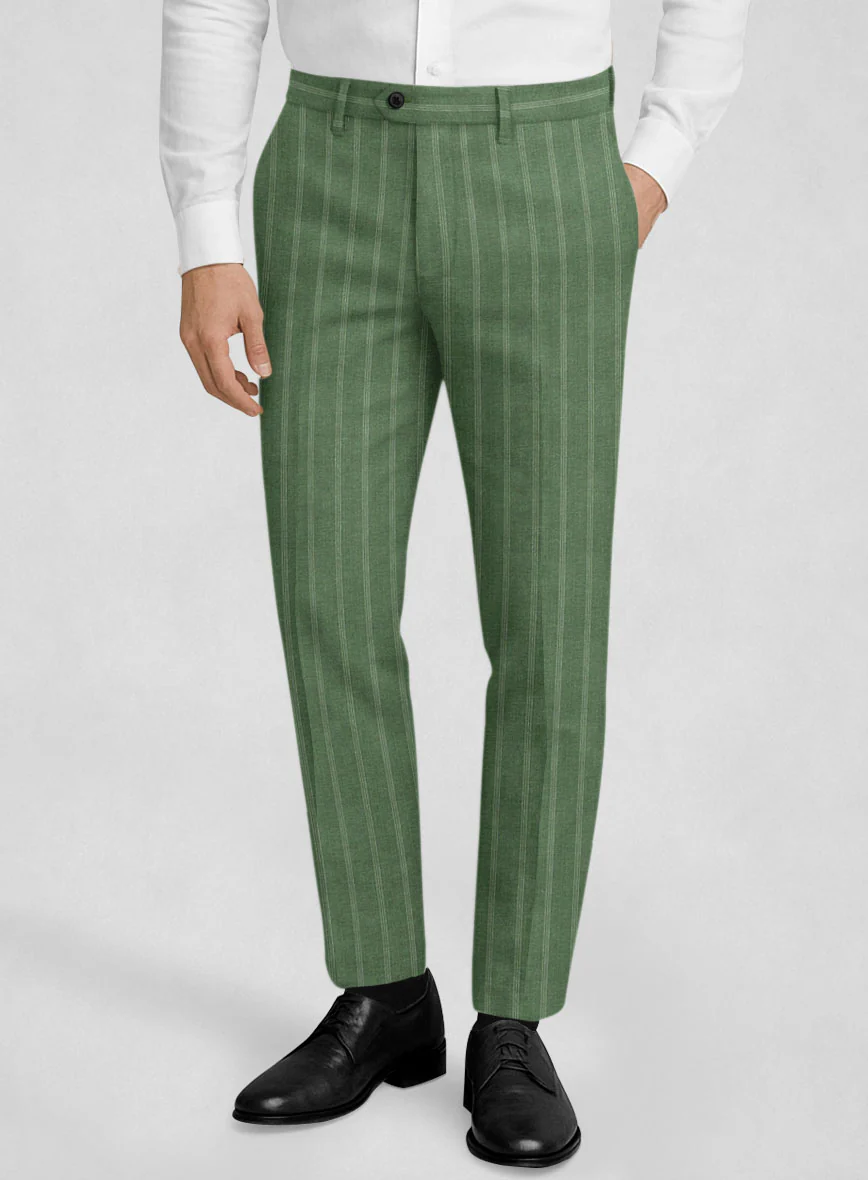 Italian Linen Mossaro Stripe Pants