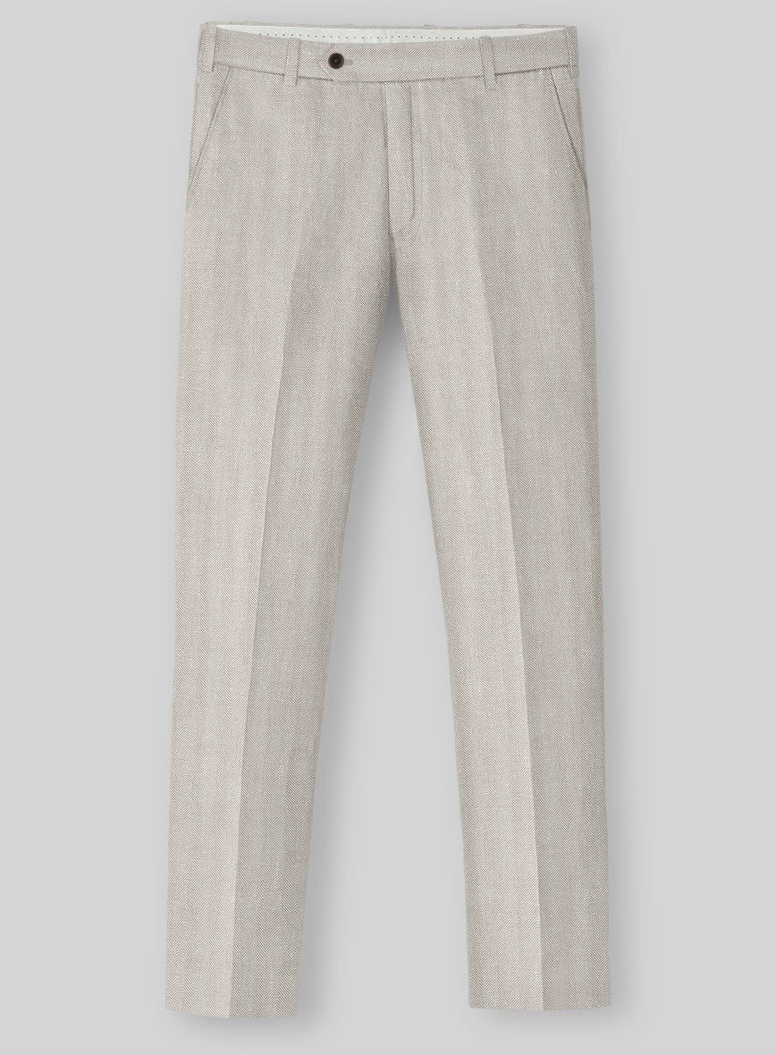Italian Linen Nebbia Herringbone Suit - Image 4