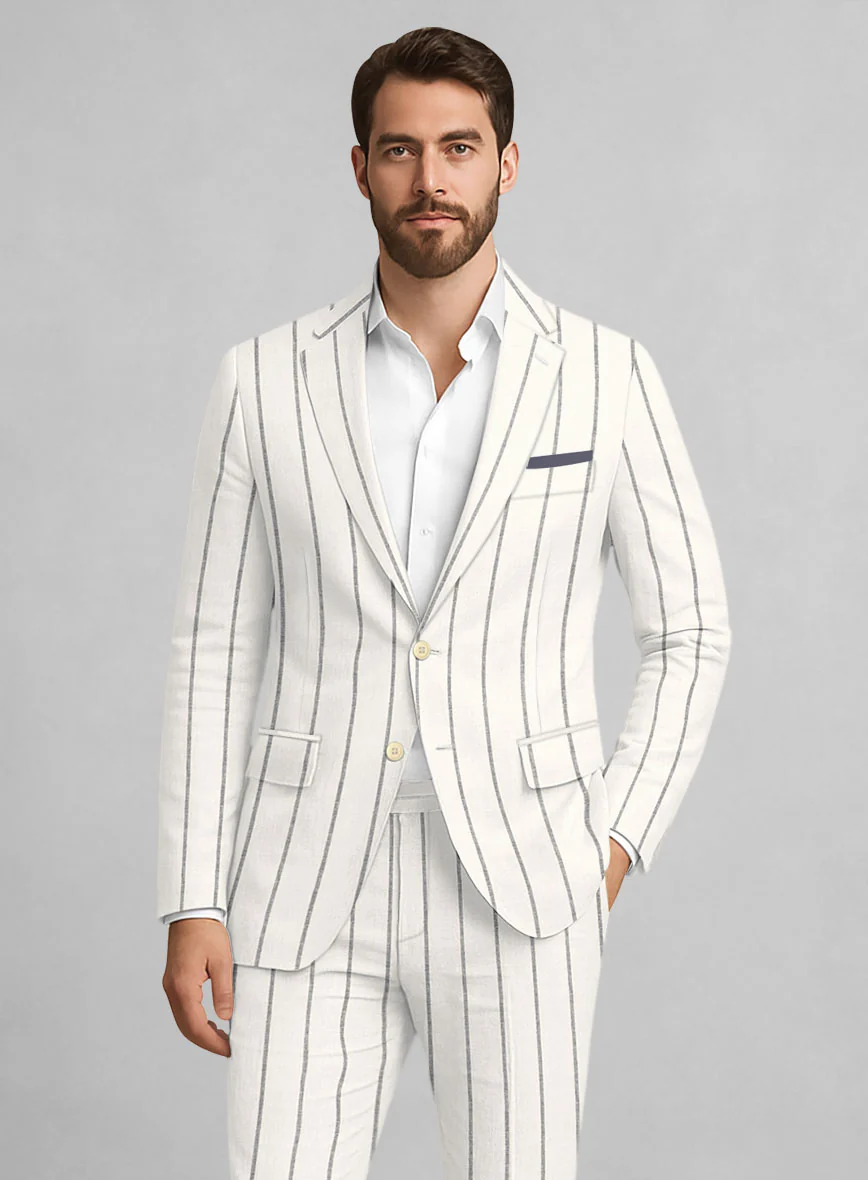 Italian Linen Pinetto Stripe Jacket - Image 2