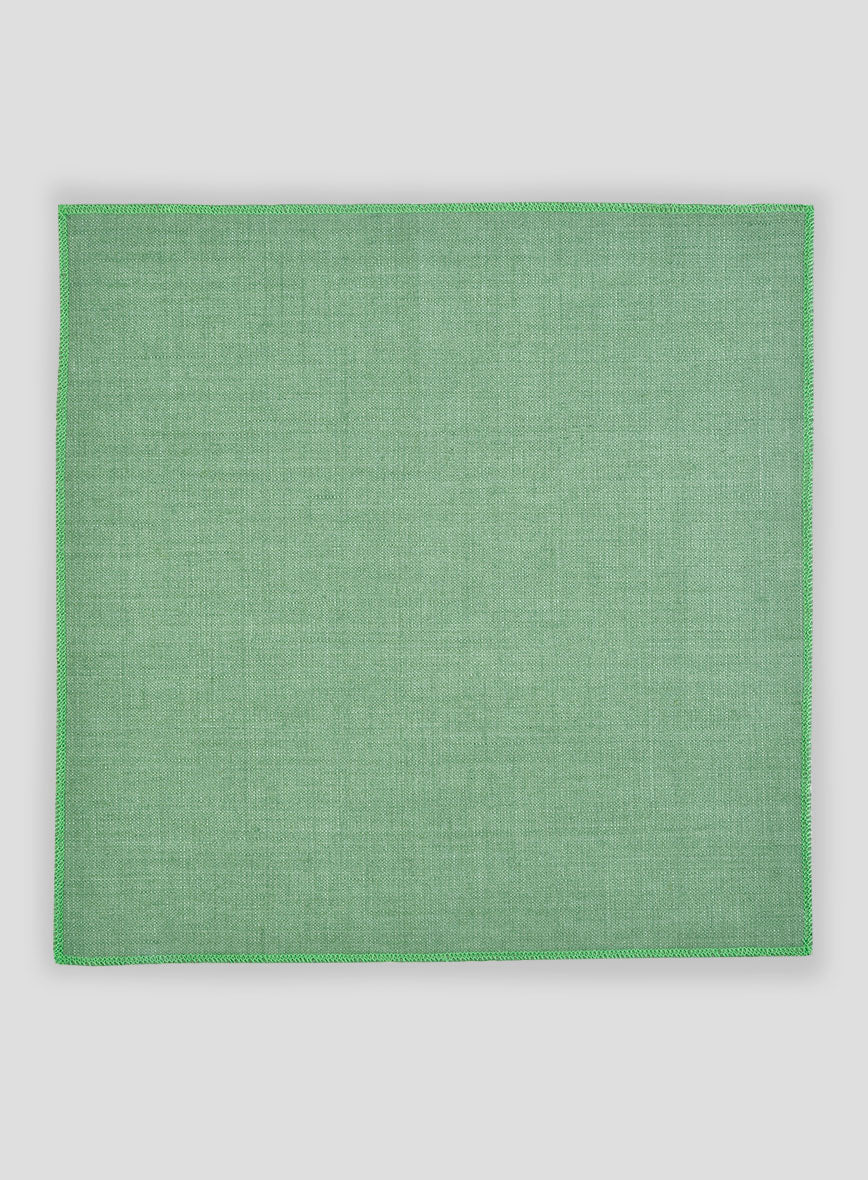 Italian Linen Pocket Square - Mojito Green - Image 3