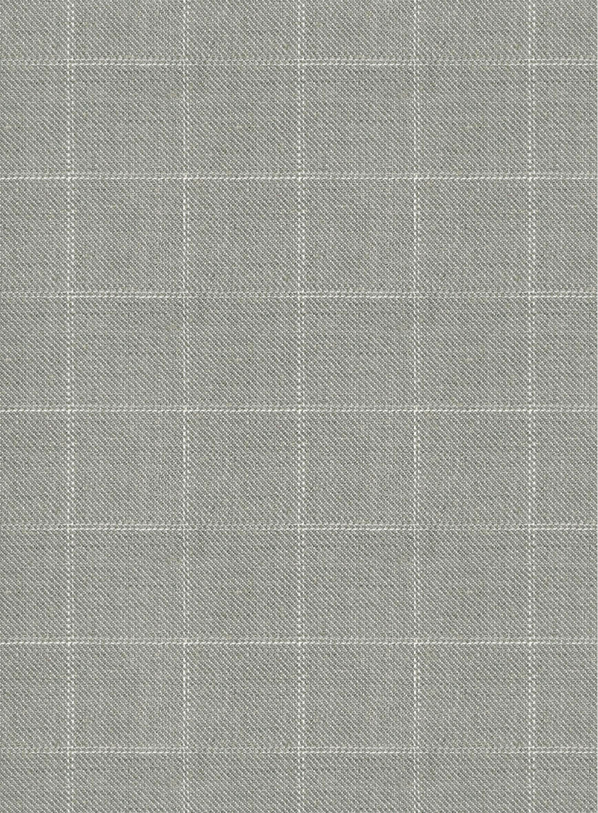 Italian Linen Robin Gray Checks Pants - Image 3