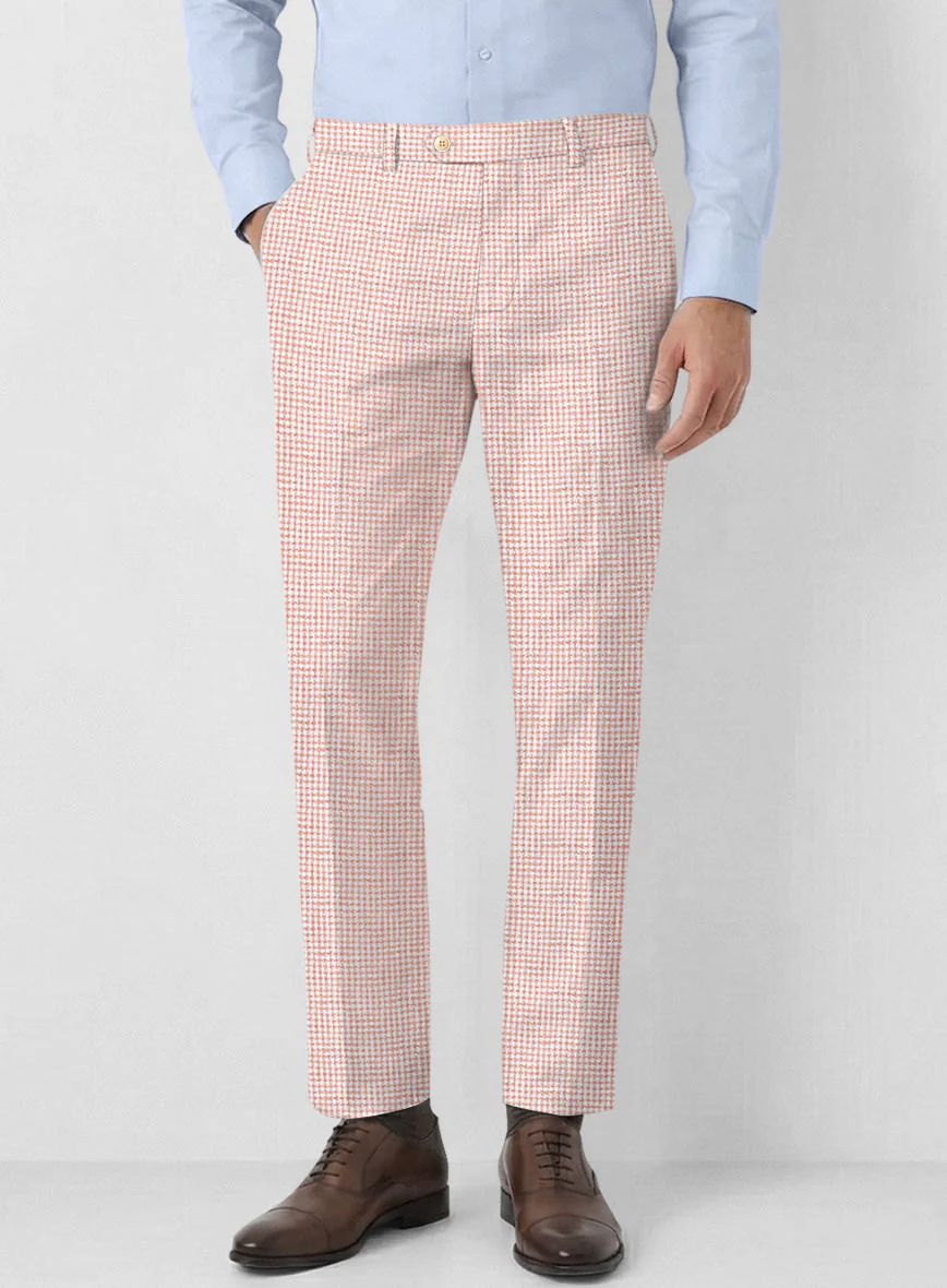 Italian Linen Rubino Houndstooth Pants