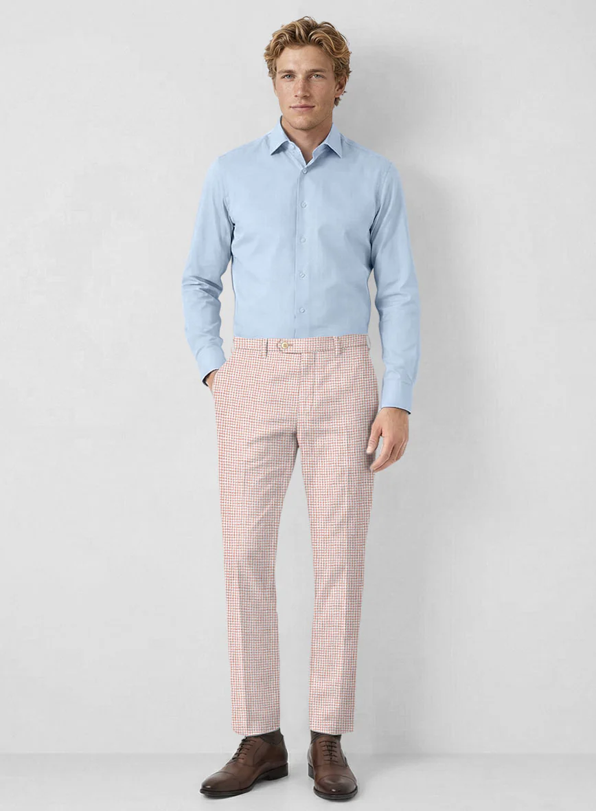 Italian Linen Rubino Houndstooth Pants - Image 3