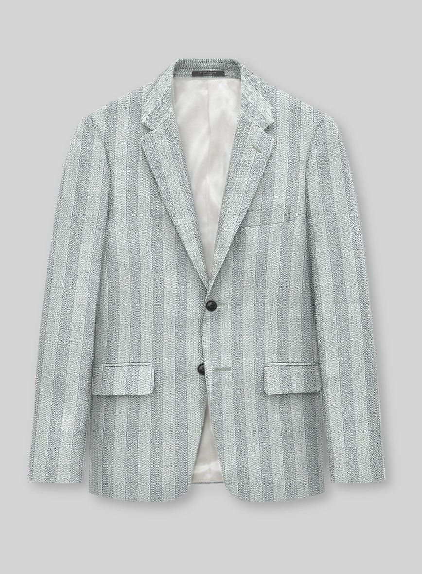 Italian Linen Scisto Basket Weave Jacket