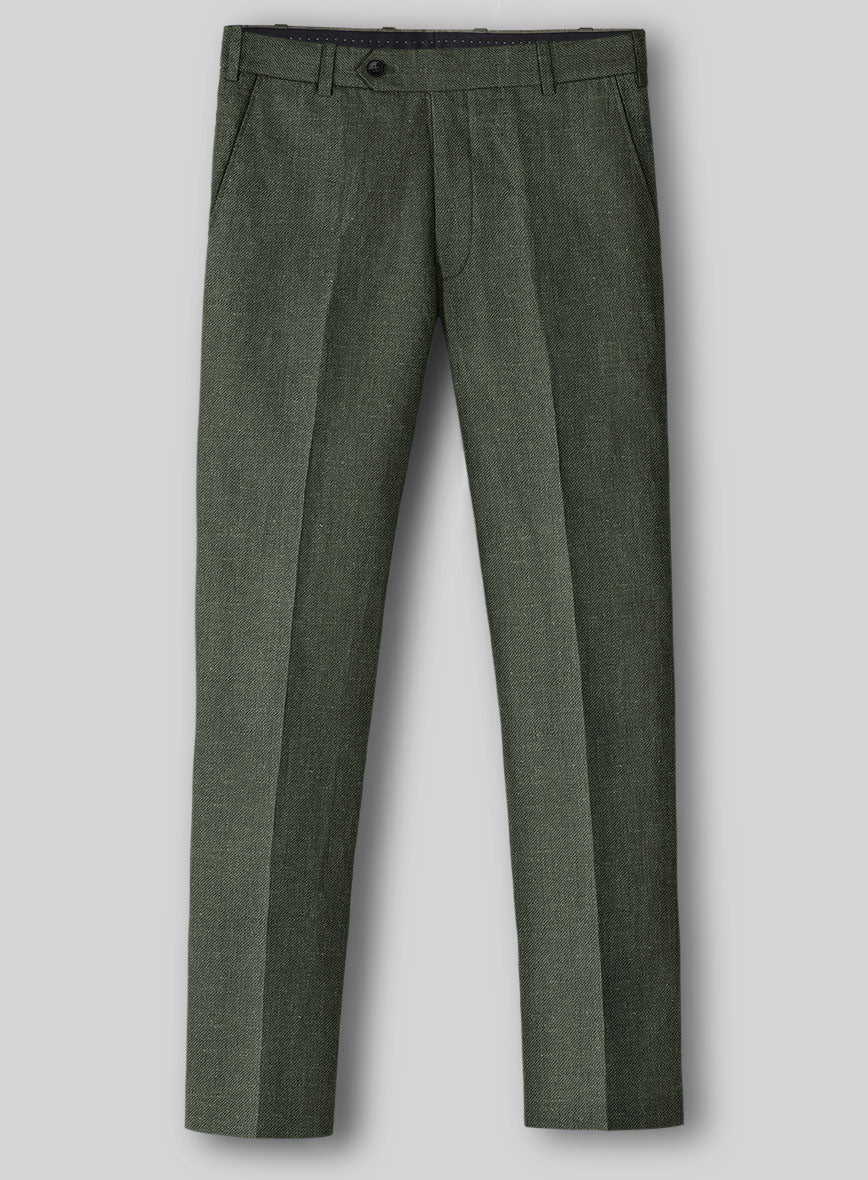 Italian Linen Seaweed Olive Pants