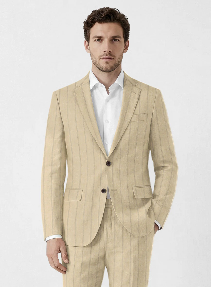Italian Linen Tuscany Stripe Jacket - Image 2
