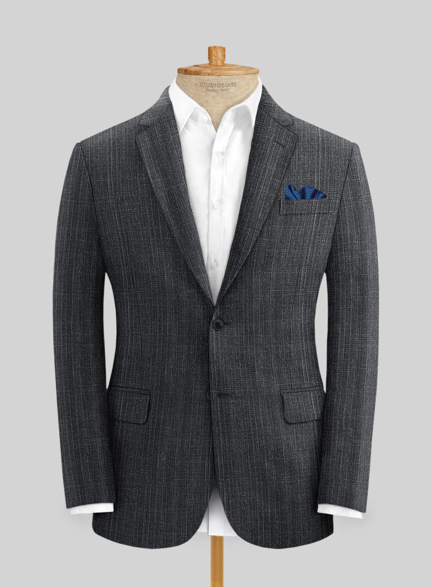 Italian Linen Twilight Dark Blue Suit - Image 3
