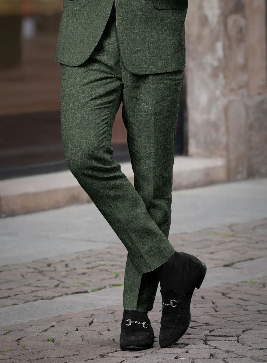 Italian Linen Willow Green Pants - Image 2