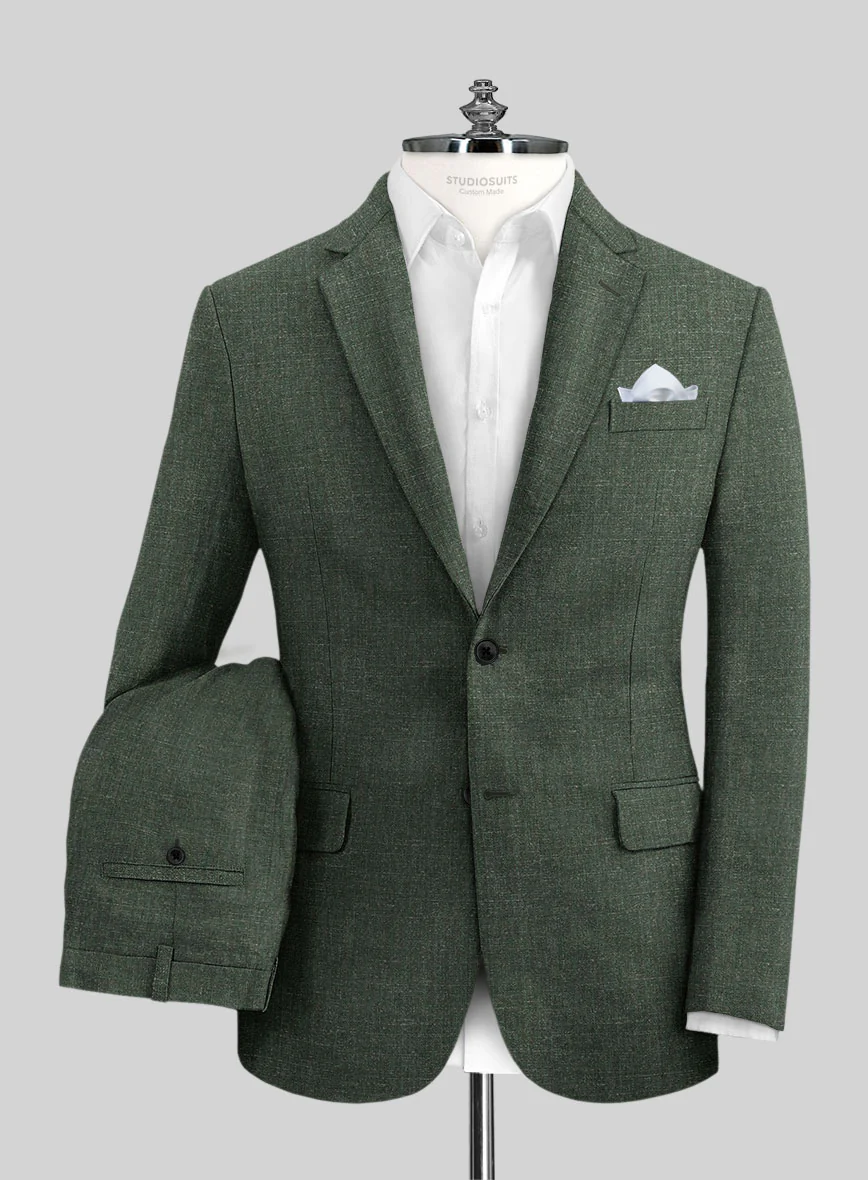 Italian Linen Willow Green Suit - Image 2
