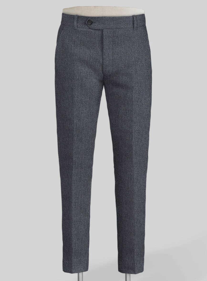 Italian Linen Zod Blue Pants - Image 2