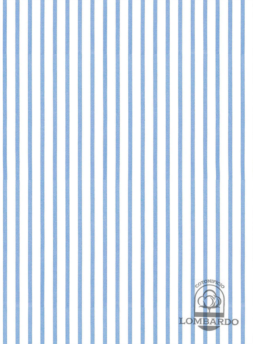 Italian Lombardo Banbury Blue Stripes Shirt - Image 3