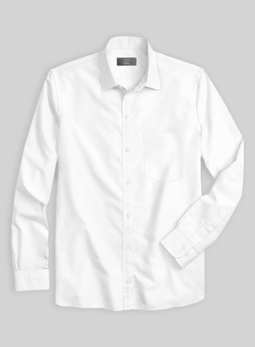 Italian Lombardo Dobby White Shirt - Image 3