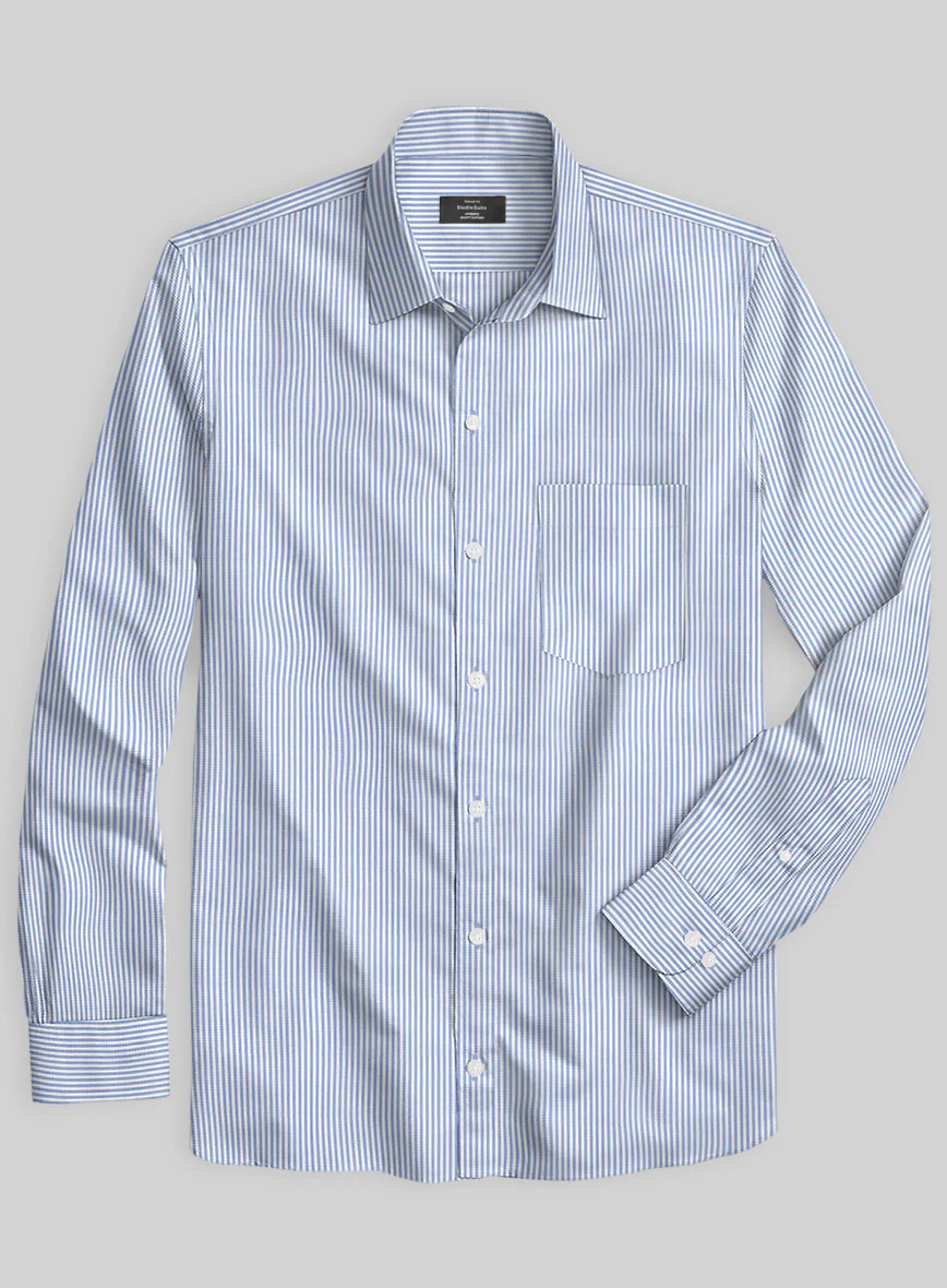 Italian Lombardo Light Blue Stripes Shirt - Image 2