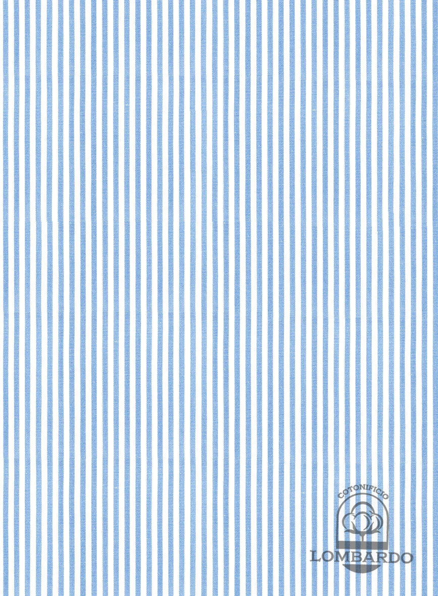 Italian Lombardo Mini Ice Blue Stripes Shirt - Image 3