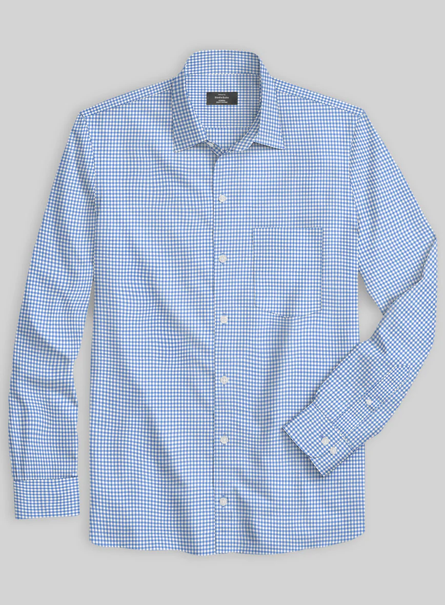 Italian Lombardo Sky Blue Checks Shirt - Image 2