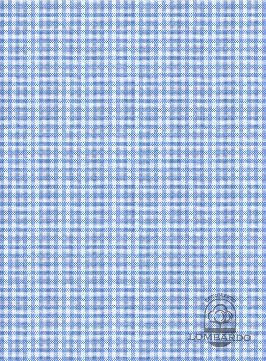 Italian Lombardo Sky Blue Checks Shirt - Image 3