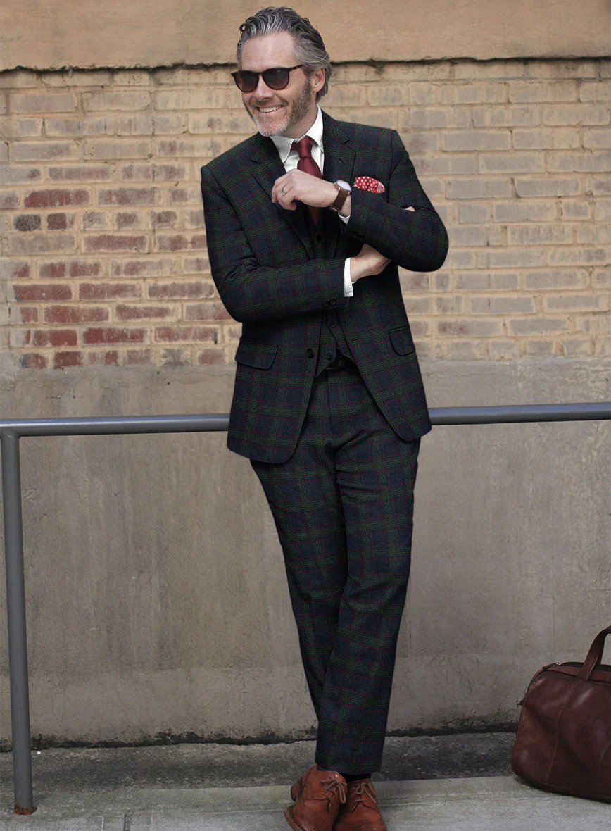 Italian Loza Checks Tweed Suit - Image 2
