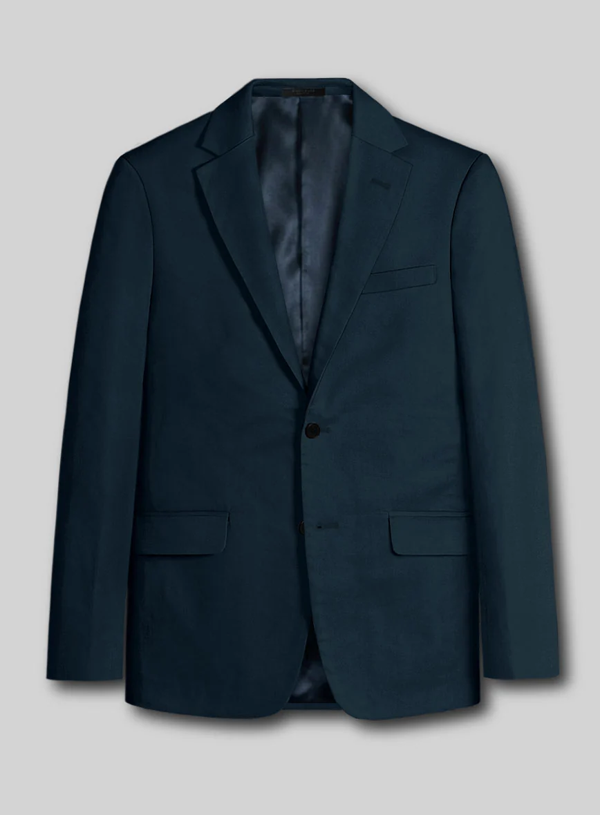 Italian Marine Blue Cotton Stretch Jacket